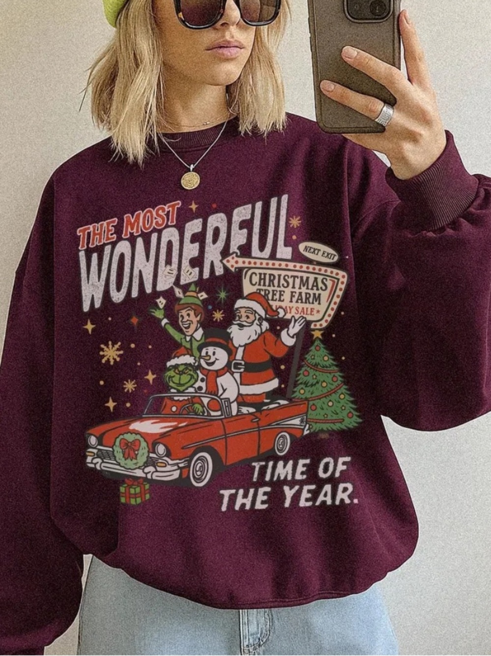Vintage Christmas Graphic Sweatshirt, Retro Santa Crewneck, Xmas Movie Pullover